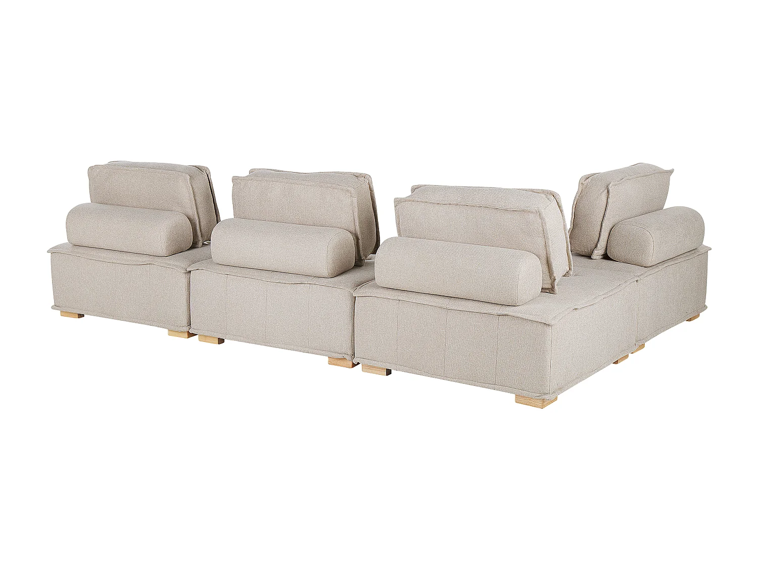 Modulares 4-Sitzer Ecksofa Polsterbezug beige Wohnlandschaft L-Form Modern Tibro