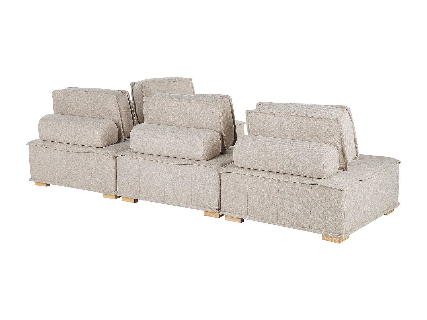 Canapé d'angle modulable 4 places TIBRO Tissu Beige clair Côté droit