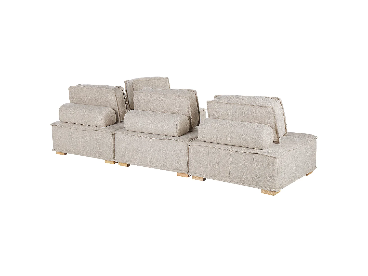 Modul Ecksofa TIBRO Stoff Hellbeige 4-Sitzer rechtsseitig