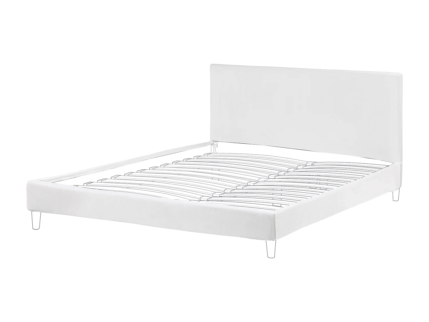 Capa de estrutura de cama Veludo FITOU 180 x 200 cm Branco
