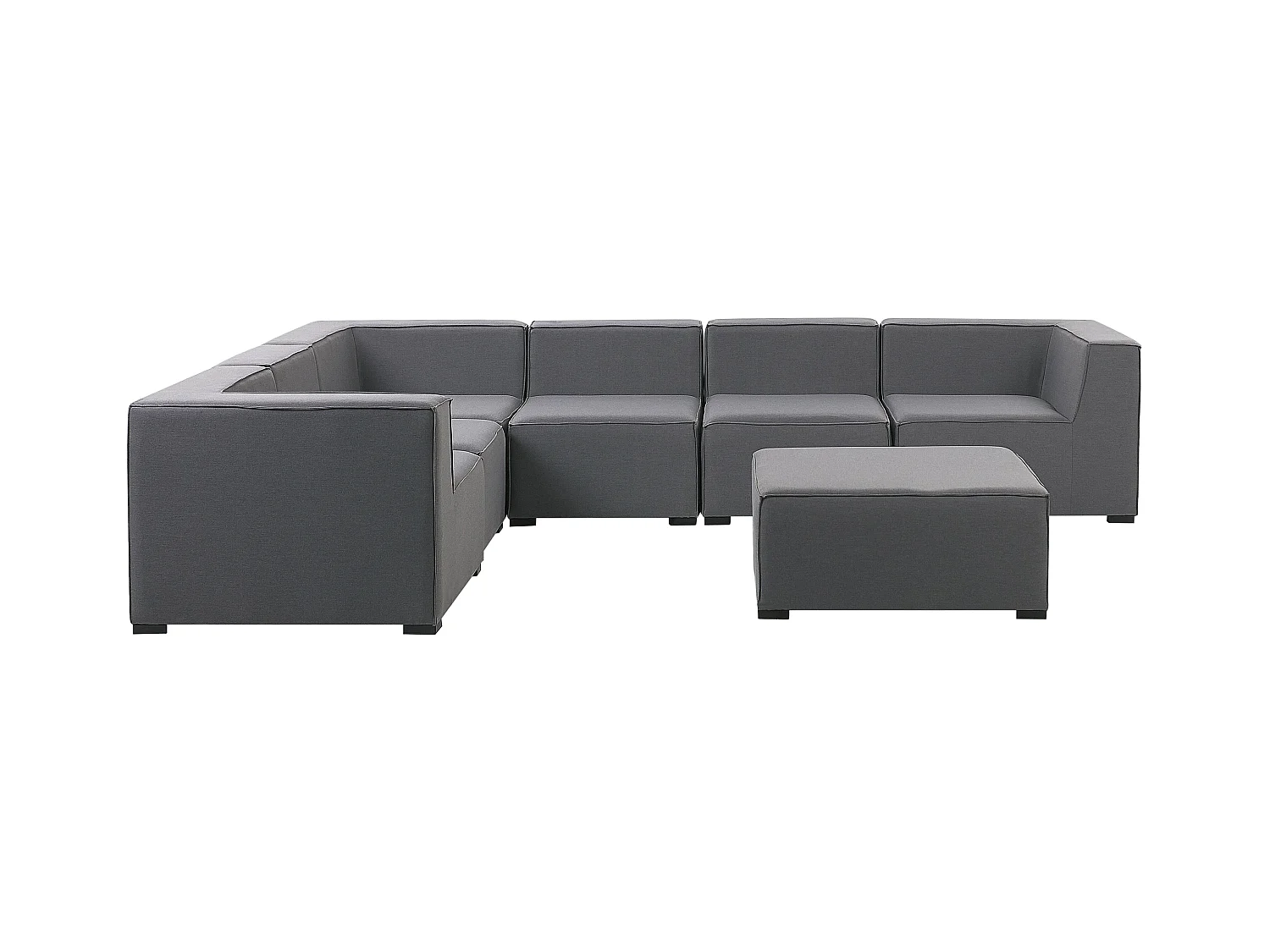 Luxuriöses 7-teiliges Outdoor Lounge Set grau Polsterbezug rechtsseitig Arezzo