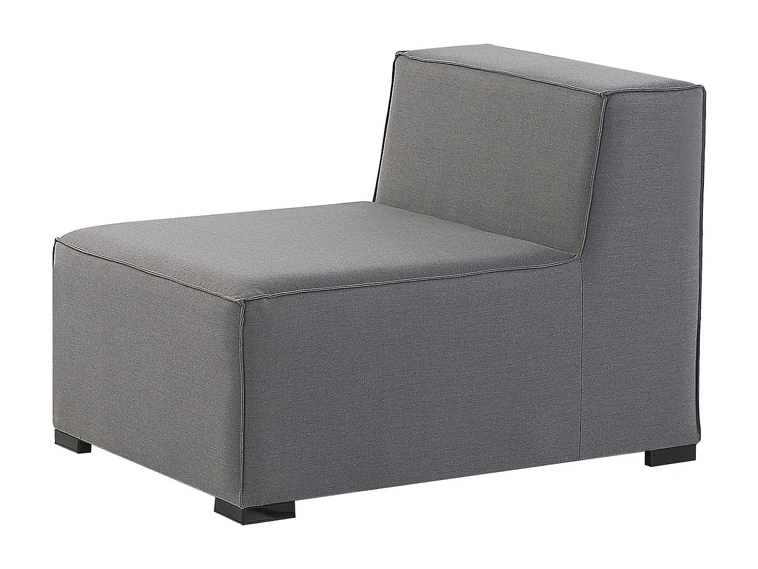 Canapé d'angle de jardin avec ottoman 7 places AREZZO Côté droit Gris