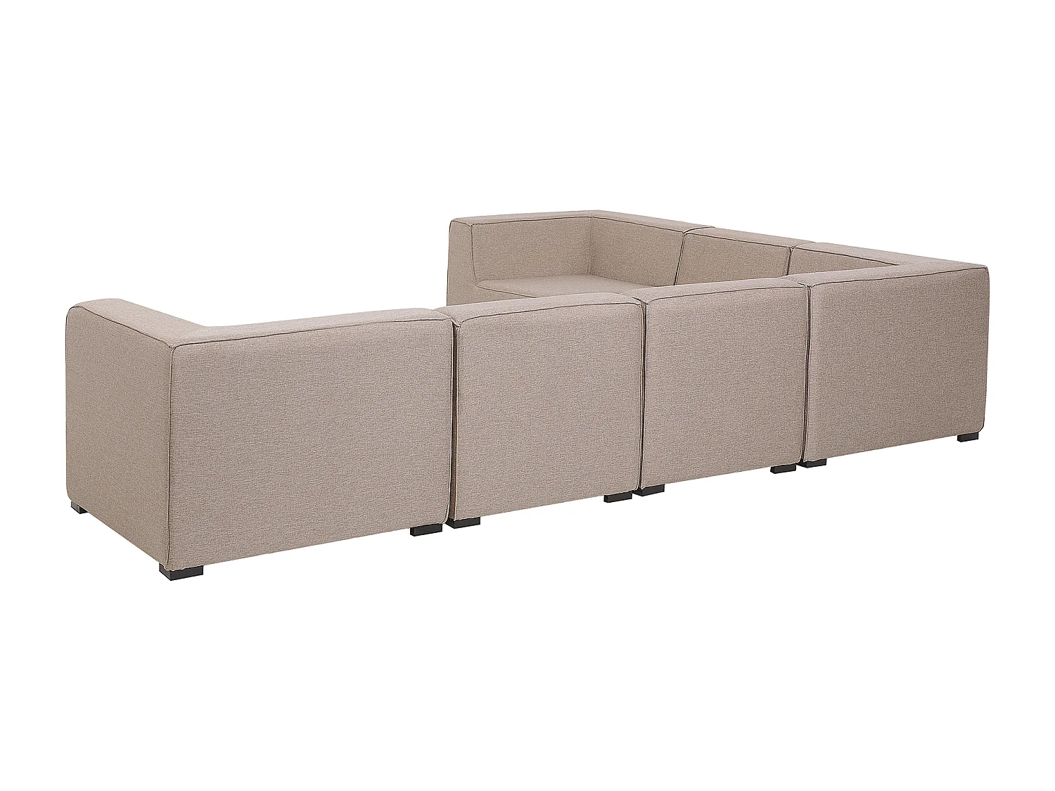 Canapé d'angle de jardin avec ottoman 7 places AREZZO Côté droit Beige