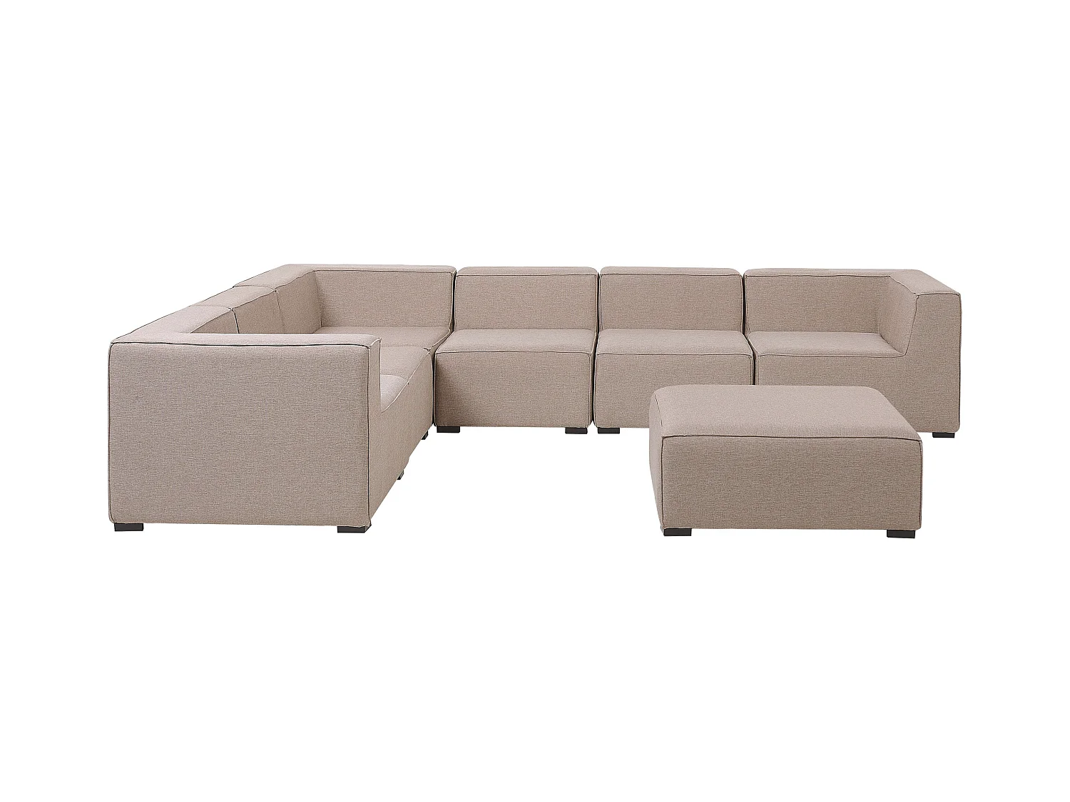 Luxuriöses 7-teiliges Outdoor Lounge Set beige Polsterbezug rechtsseitig Arezzo