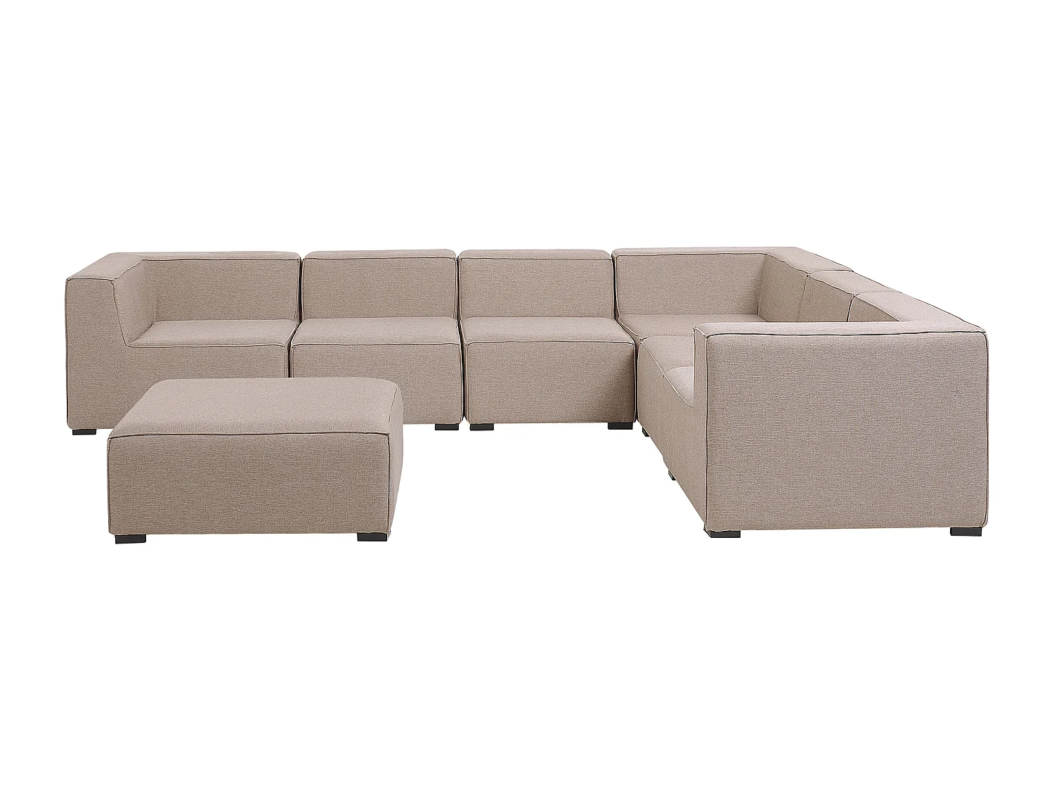Canapé d'angle de jardin avec ottoman 7 places AREZZO Côté droit Beige