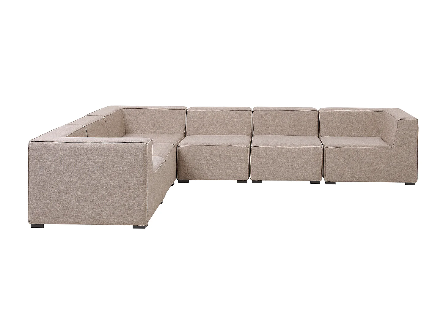 Canapé d'angle de jardin avec ottoman 7 places AREZZO Côté droit Beige