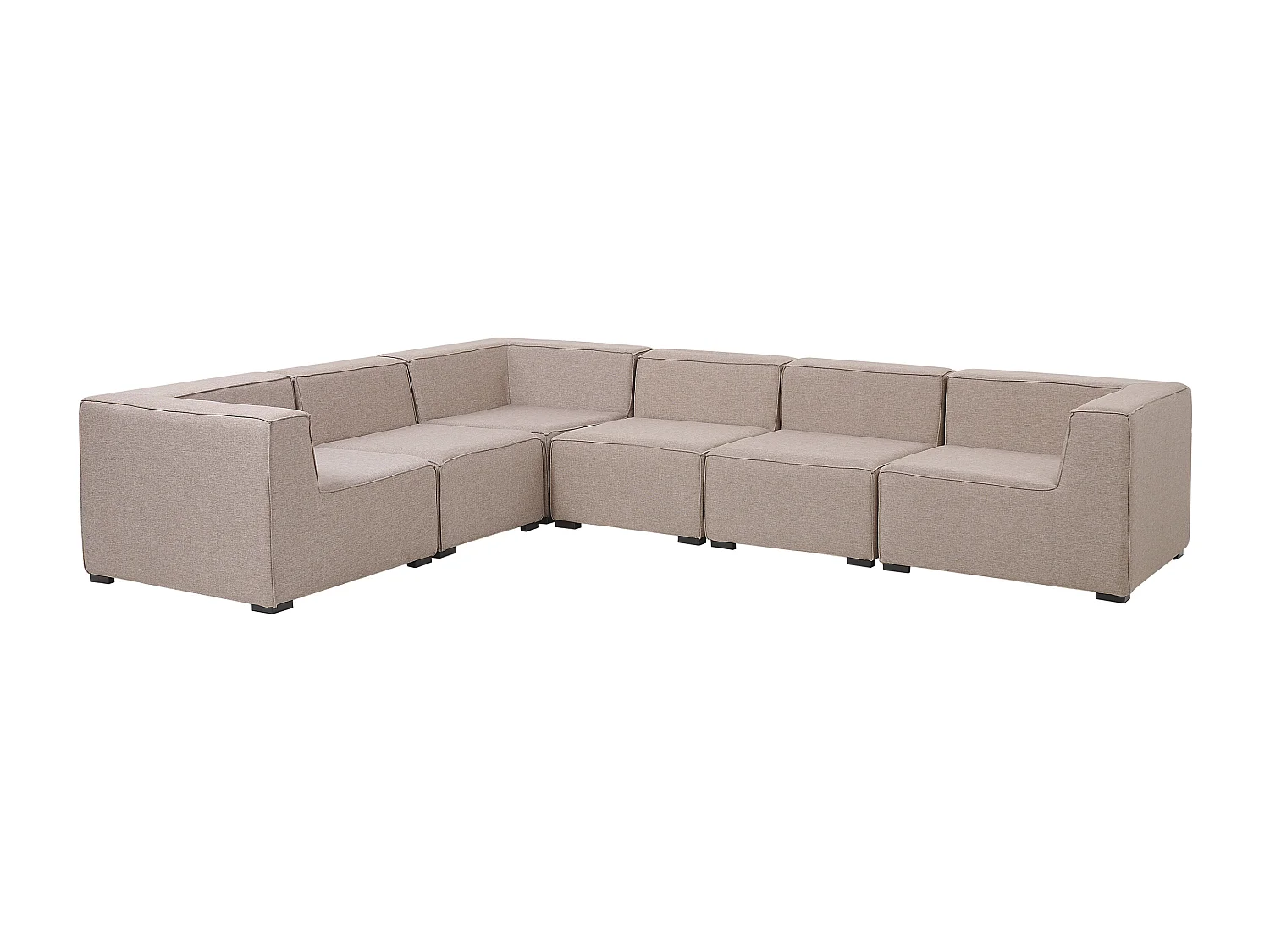 Canapé d'angle de jardin avec ottoman 7 places AREZZO Côté droit Beige