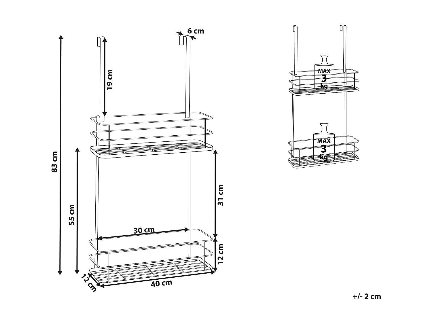 Estantería colgante TAYASU Metal Negro