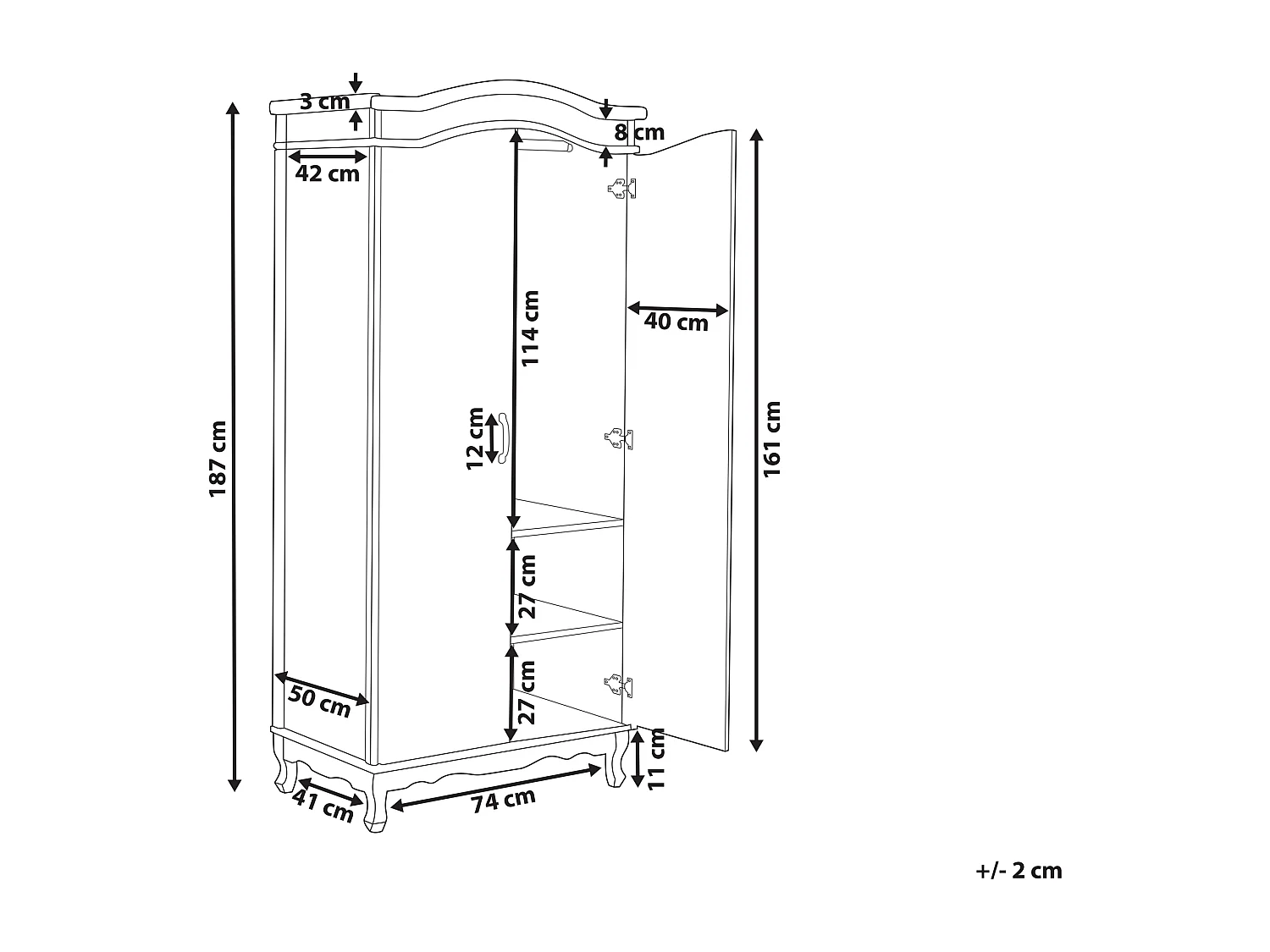 Armoire à 2 portes blanche CAMMIN