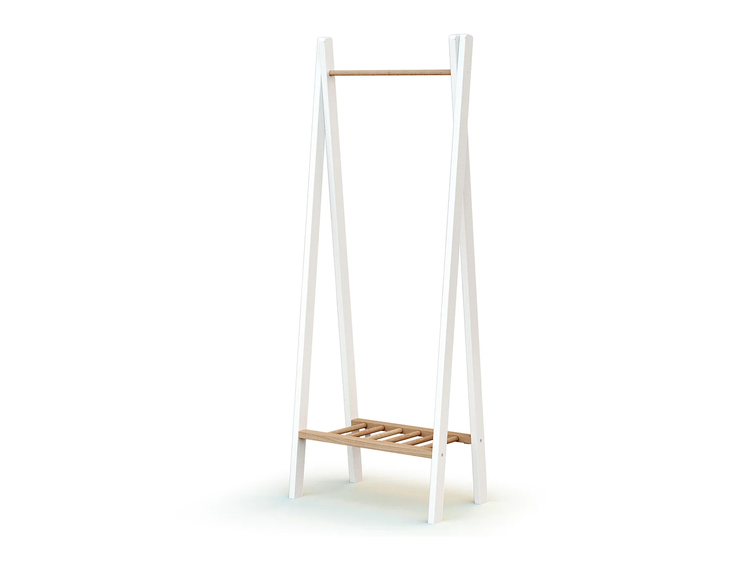 Perchero infantil ESSENTIEL madera - Blanco/Haya Cruda - 50 x 30 x 130 cm