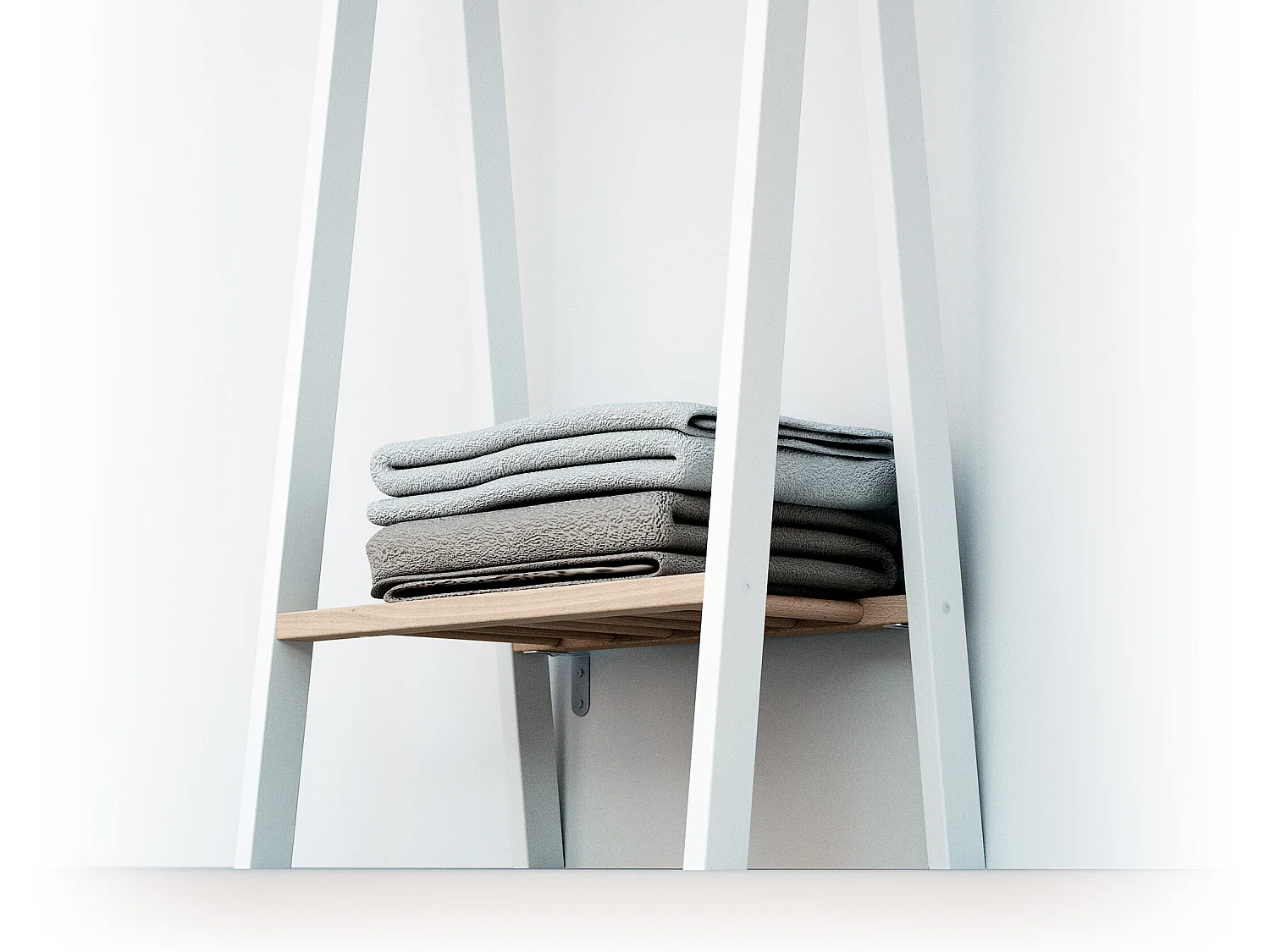 Porte vêtement enfant en bois ESSENTIEL Blanc et Hêtre Brut 50 x 30 x 130 cm