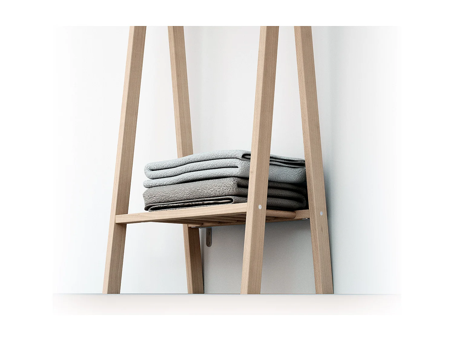 Kinderkledingrek ESSENTIEL in hout Beuken onbewerkt 50 x 30 x 130 cm