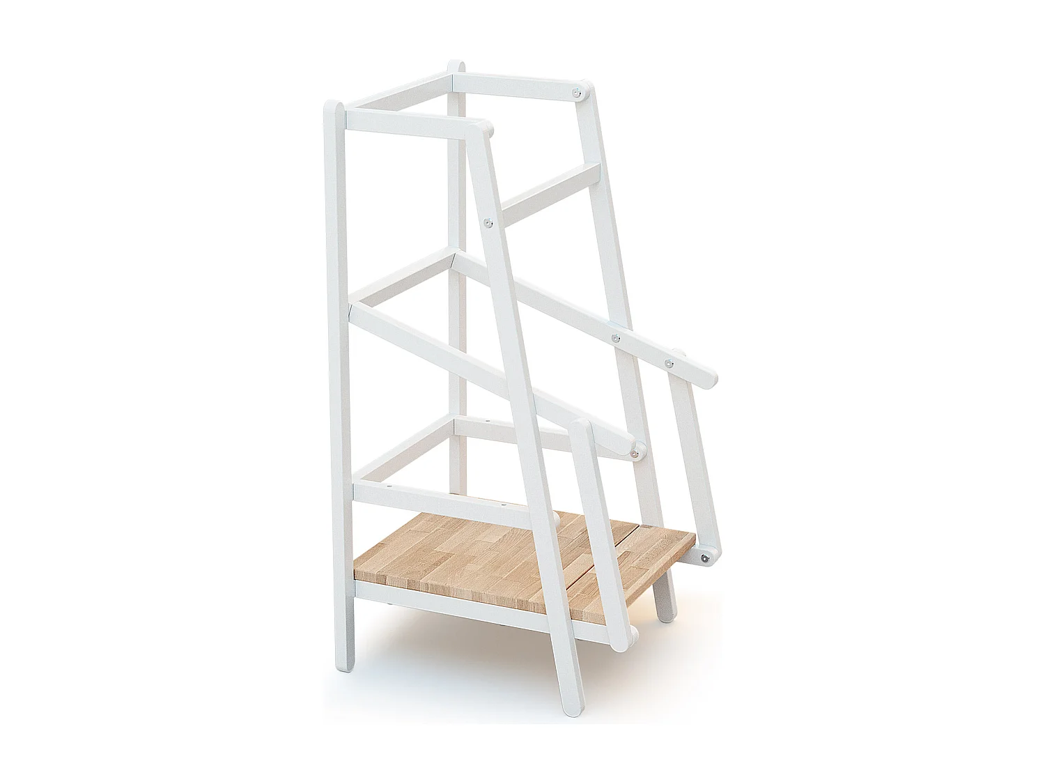 Torre de aprendizaje/observación para niños ESSENTIEL madera - Blanco/Haya Barnizada - 44 x 48,5 x 90 cm