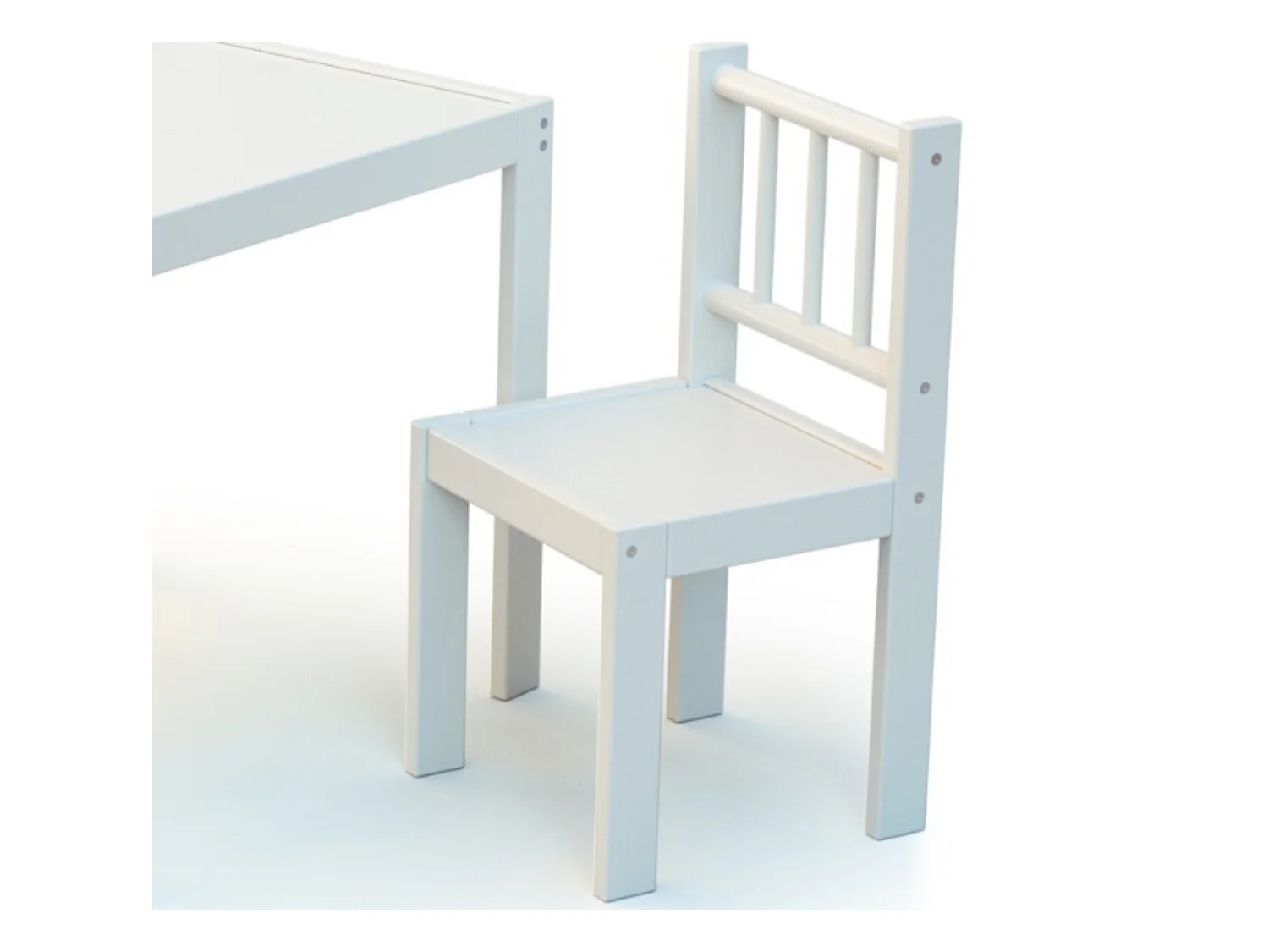 Kinderstoel in hout Wit