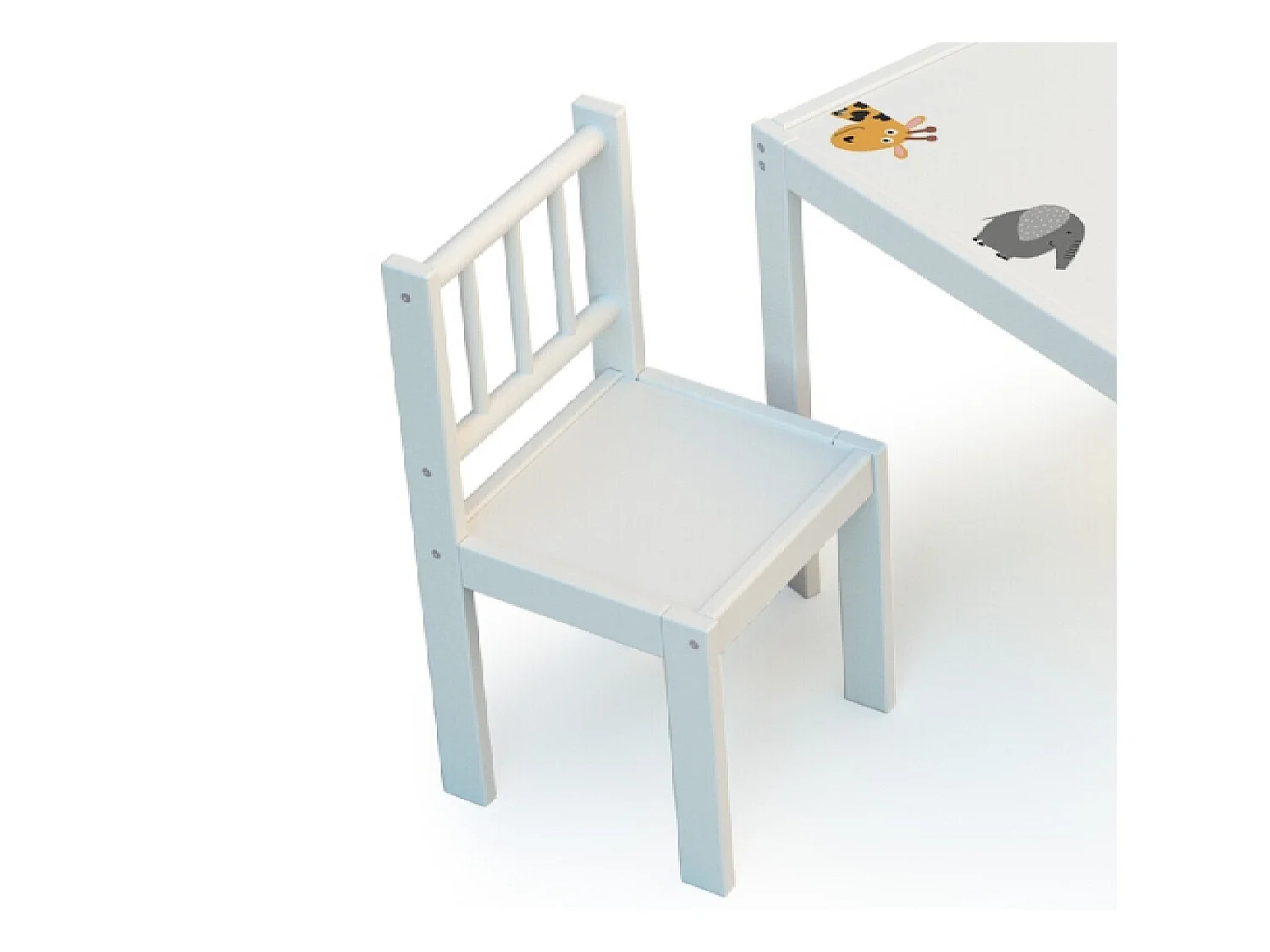 Kinderstoel in hout Wit