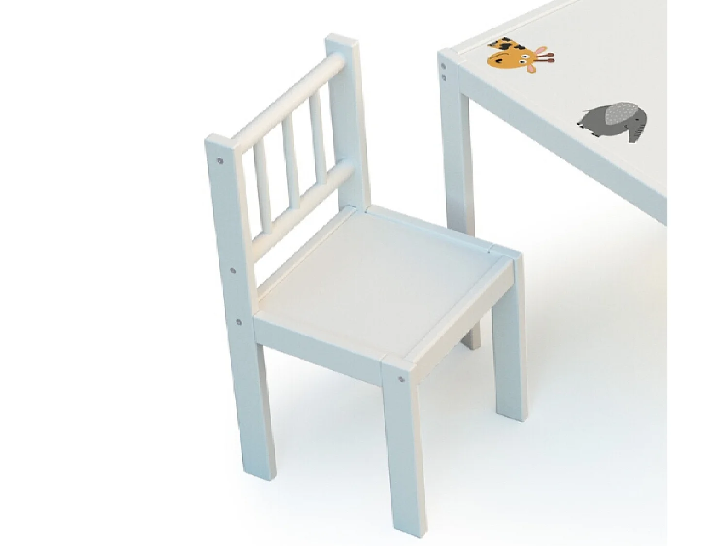 Silla infantil madera - Blanco - 32 x 32 x 61,5 cm