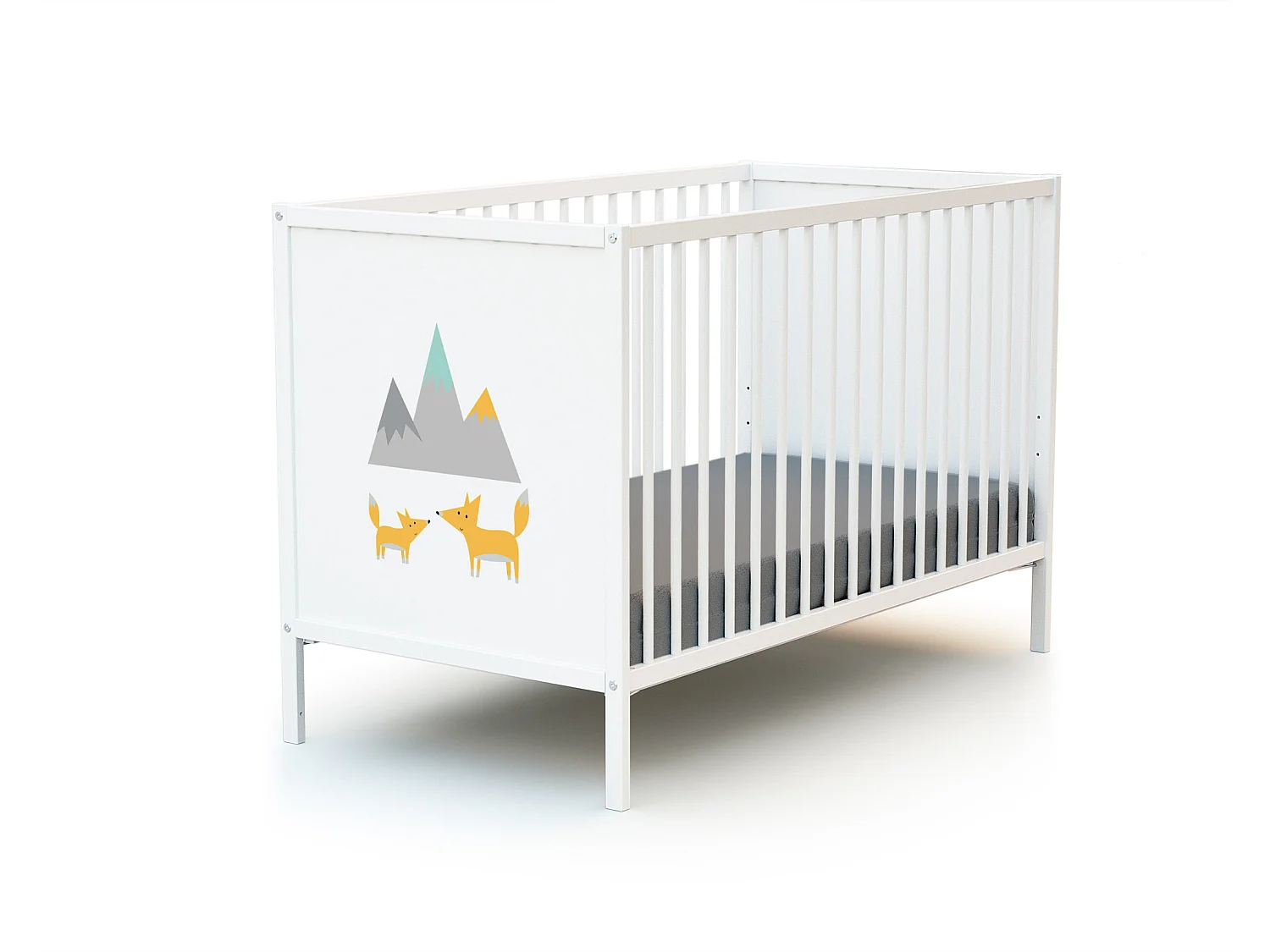Cuna bebe Renard madera - Blanco - 60 x 120 - 124 x 64,5 x 82 cm ALBA