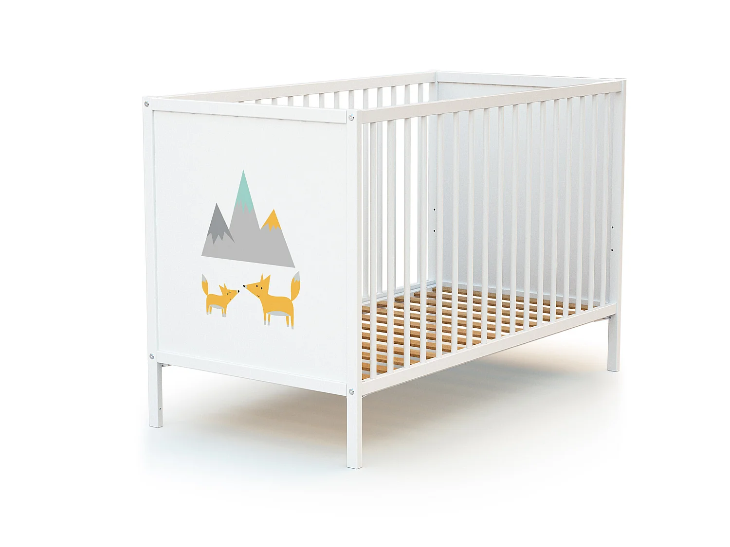 Cuna bebe Renard madera - Blanco - 60 x 120 - 124 x 64,5 x 82 cm ALBA