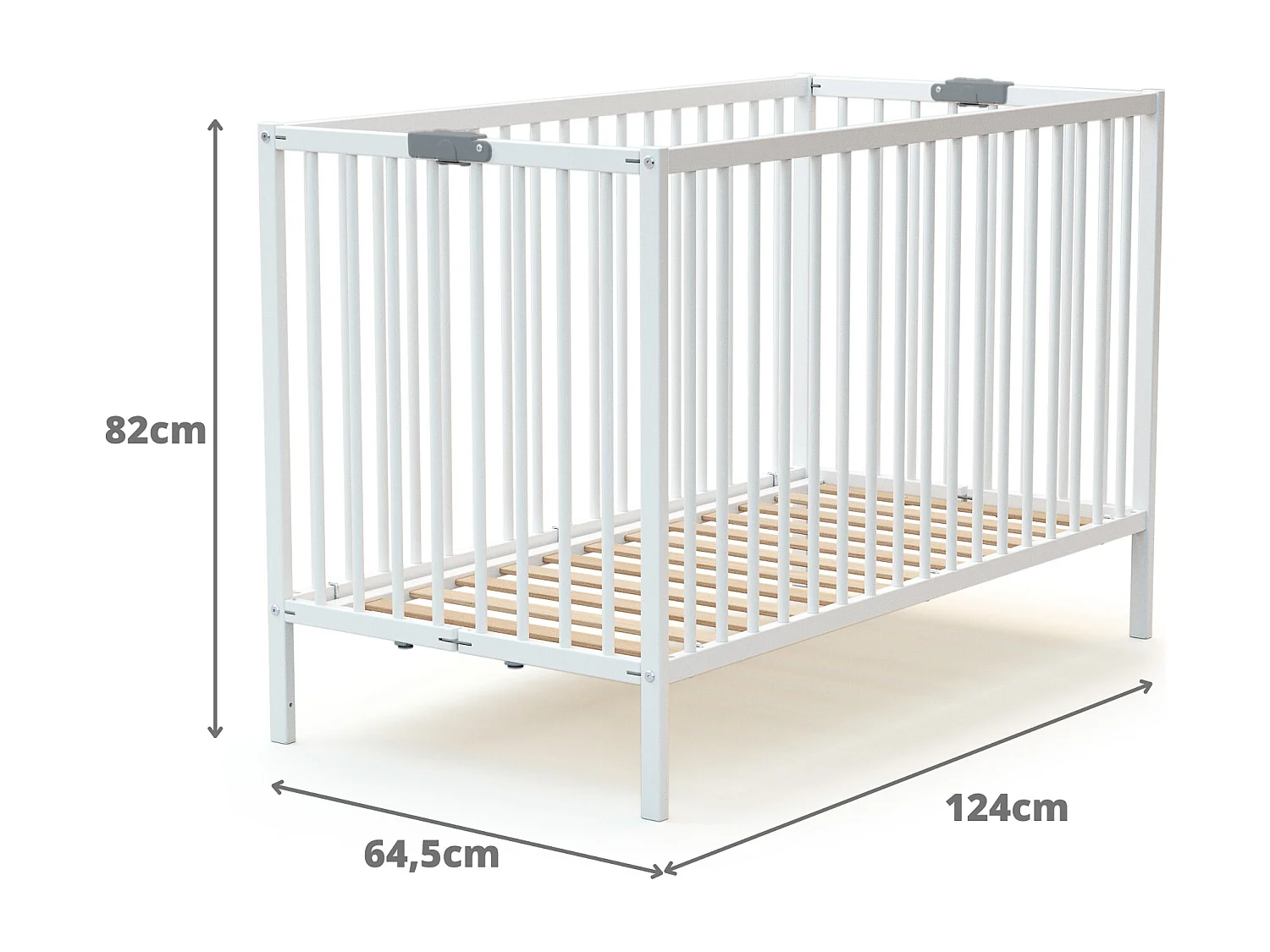 Cama de bebe dobrável de madeira Branco 60 x 120 cm FLEX