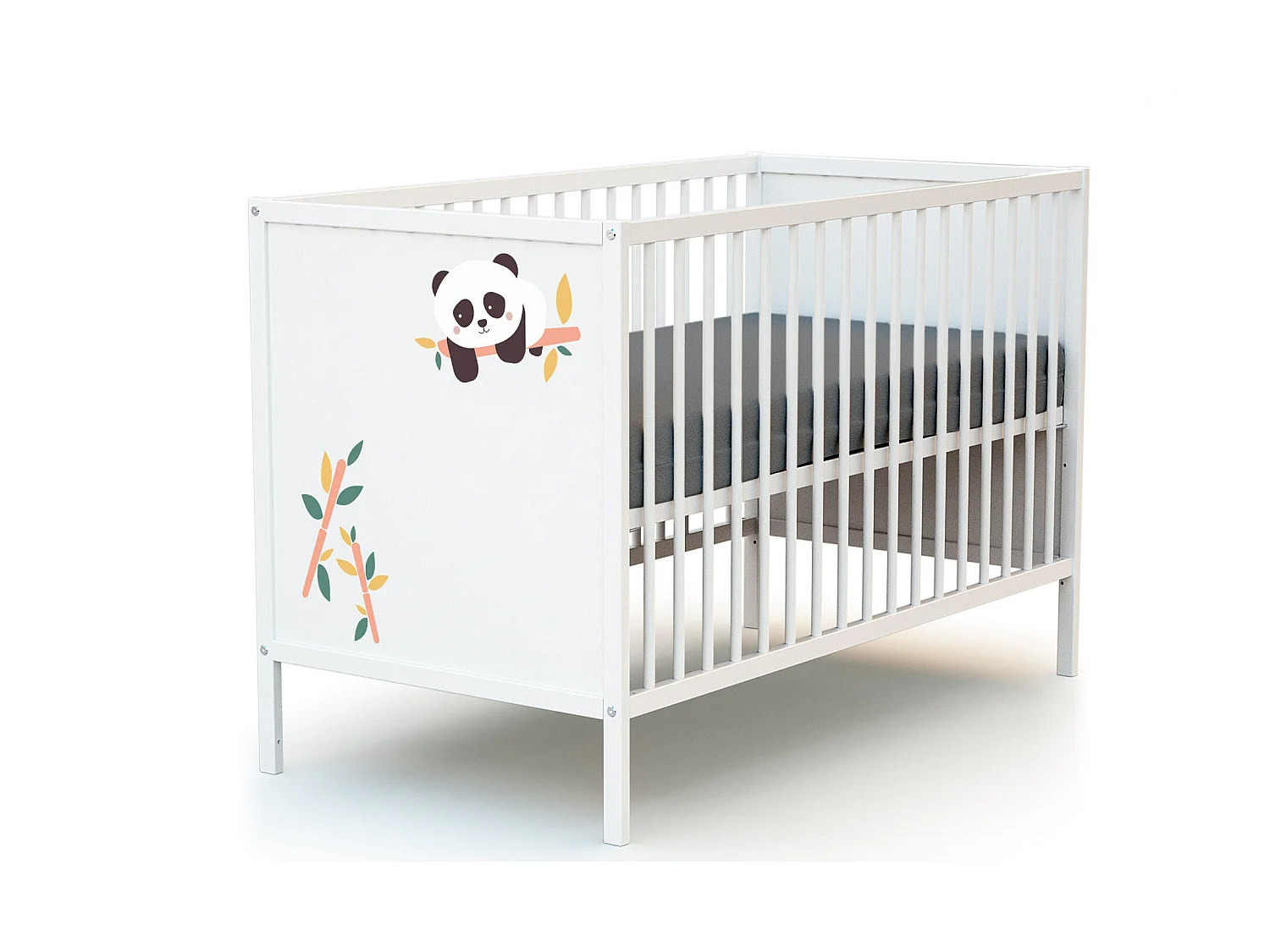 Babybett Holz Panda Weiß 60 x 120 ALBA