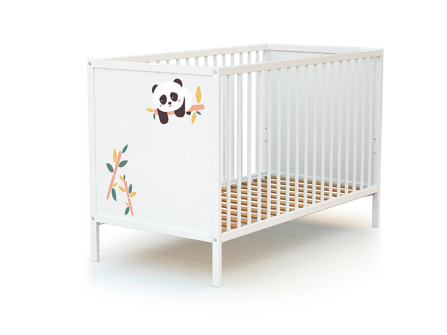 Babybett Holz Panda Weiß 60 x 120 ALBA