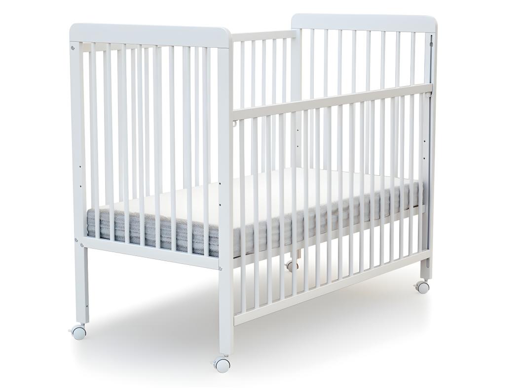 Cuna bebé con lateral abatible ESSENTIEL madera - Blanco - 60 x 120 - 124 x 64 x 103,5 cm