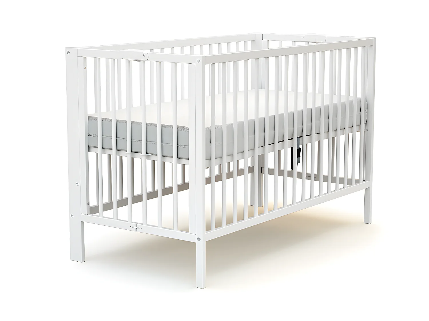 Cuna bebé plegable ESSENTIEL madera - Blanco - 60 x 120 - 124 x 64 x 82 cm