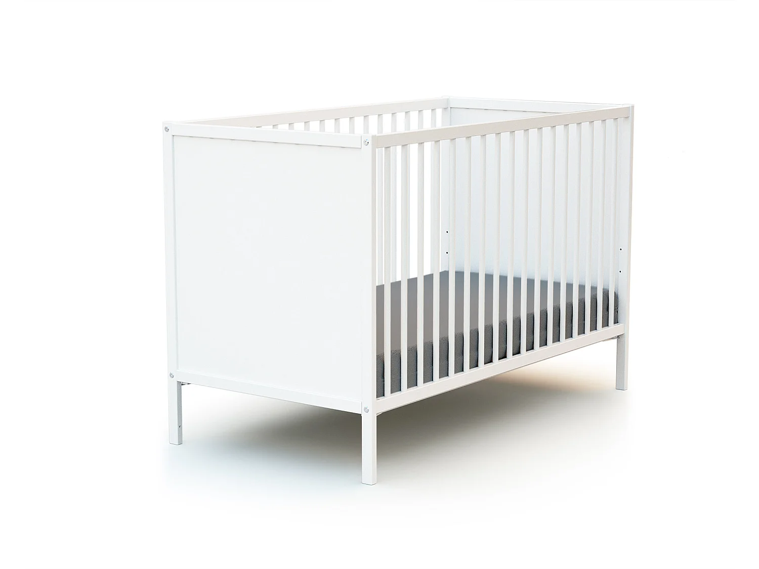 Cuna bebe madera - Blanco - 60 x 120 - 124 x 64,5 x 82 cm ALBA