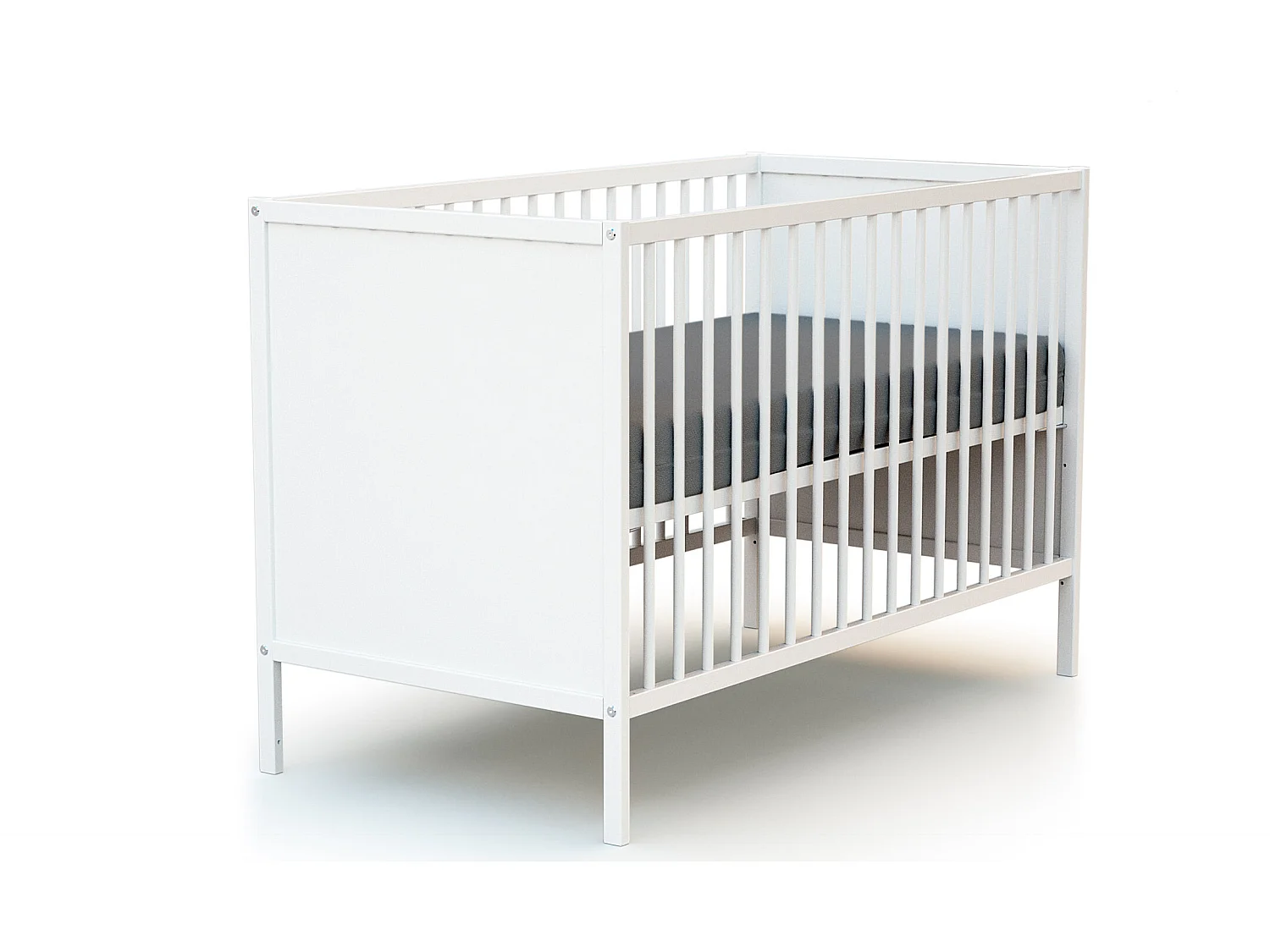 Cuna bebe madera - Blanco - 60 x 120 - 124 x 64,5 x 82 cm ALBA