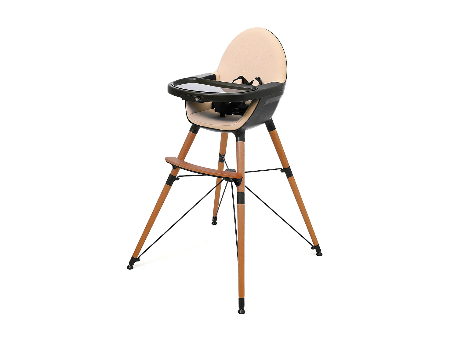 Elevador para trona bebé evolutiva CONFORT - Negro/Camel - 67 x 3 x 3 cm