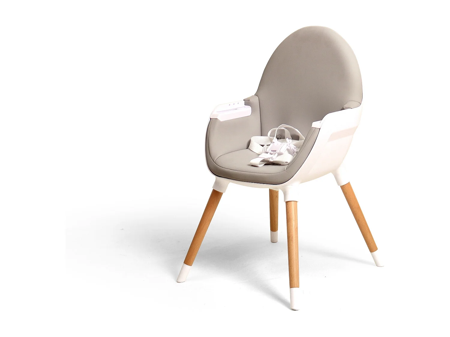 Chaise haute bébé évolutive Blanc et Gris