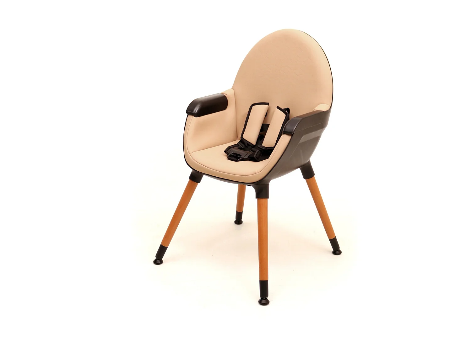 Baby-Hochstuhl mitwachsend CONFORT Kunststoff Schwarz und Kamel