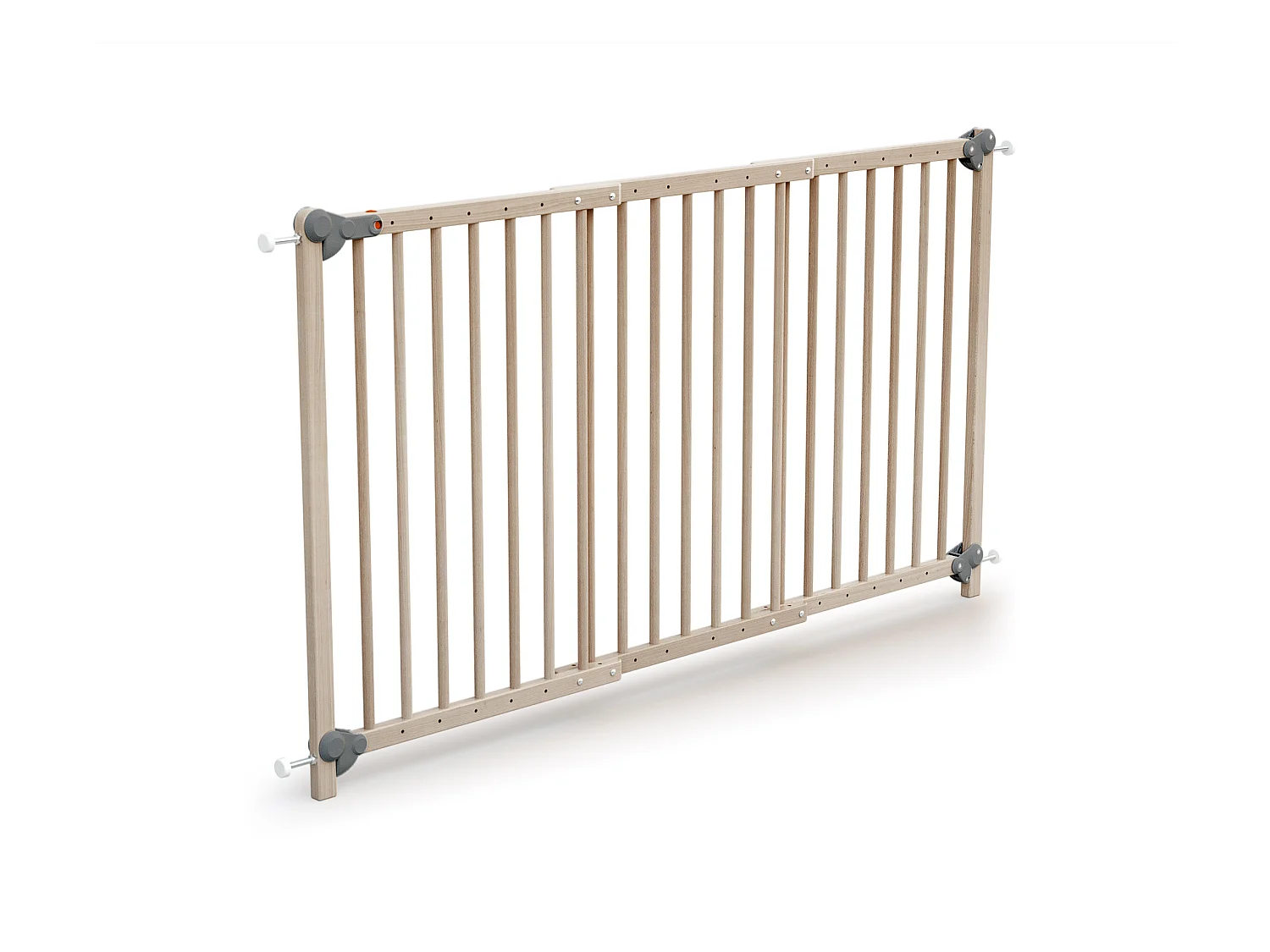Barrière de sécurité bébé extensible en bois Hêtre Brut 150 cm LOKEE