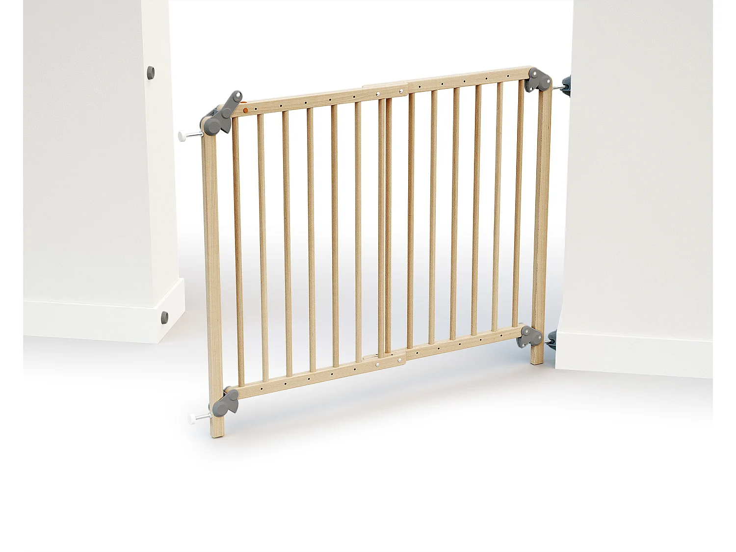 Erweiterbares Babyschutzgitter Holz Buche Lackiert 110 cm LOKEE