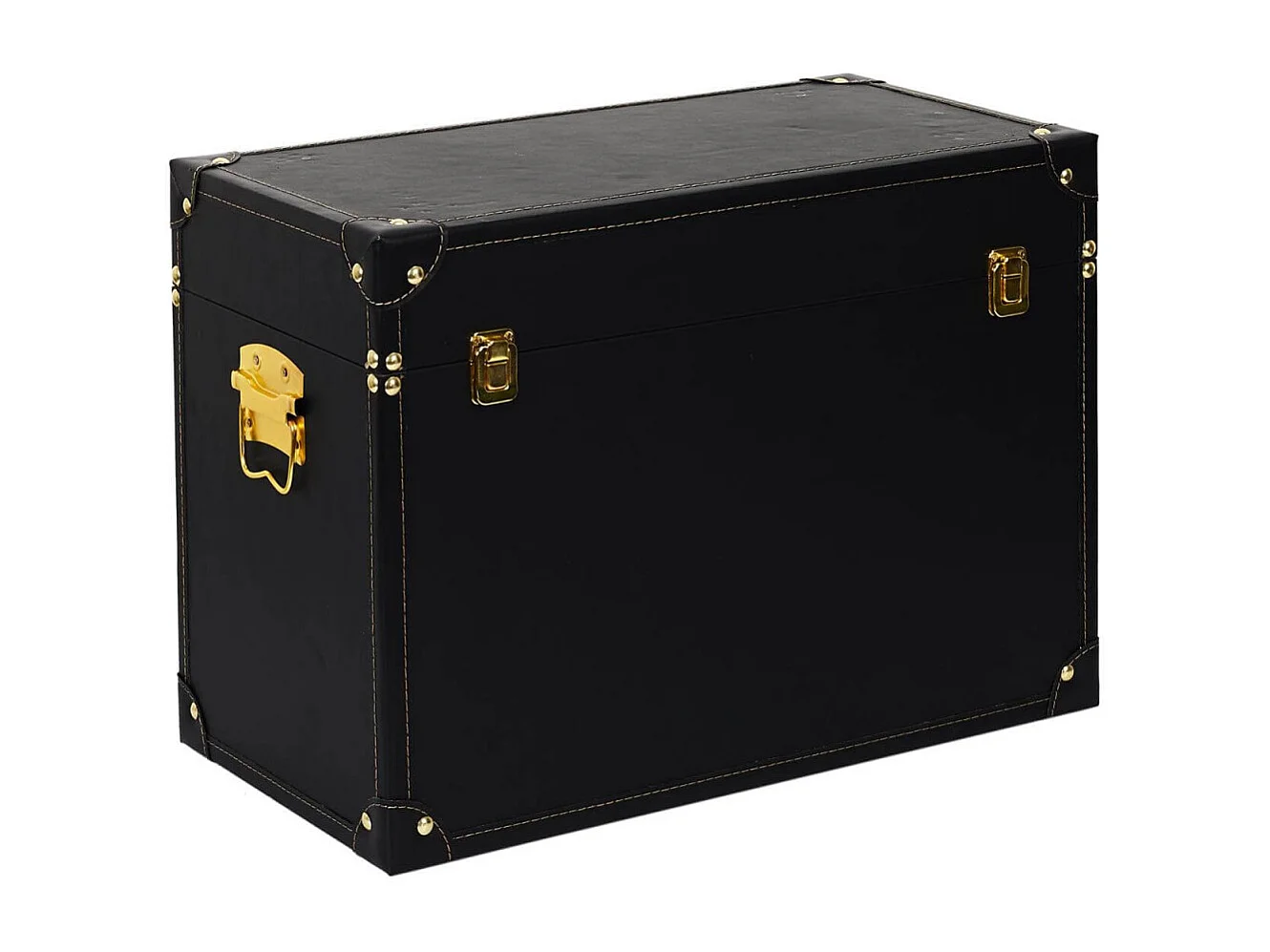 NICOLAS - Lot de 3 Malles de Rangement Vintage Noir et Or