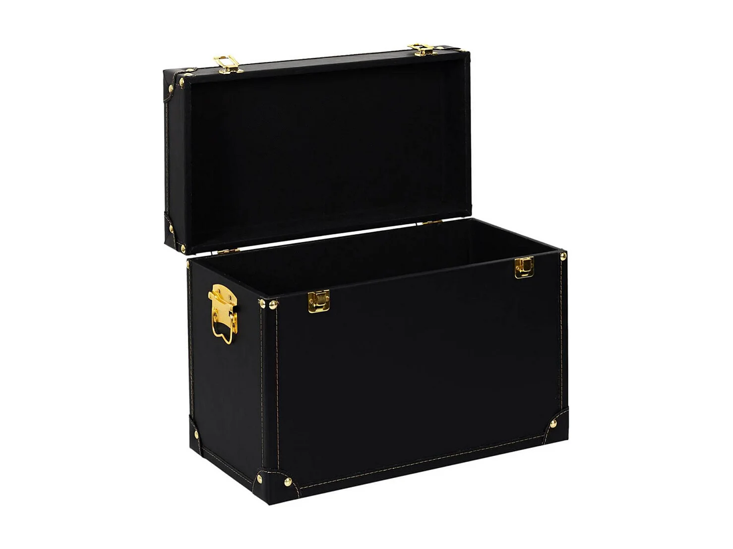 NICOLAS - Lot de 3 Malles de Rangement Vintage Noir et Or