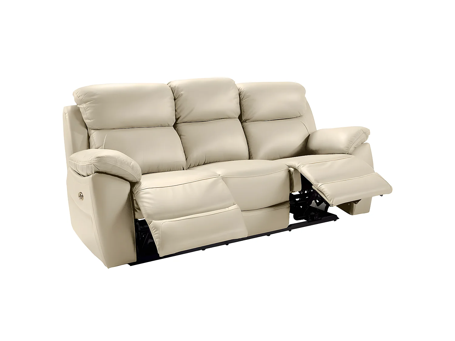 TURIN - Canapé Relax Electrique 3 Places Crème