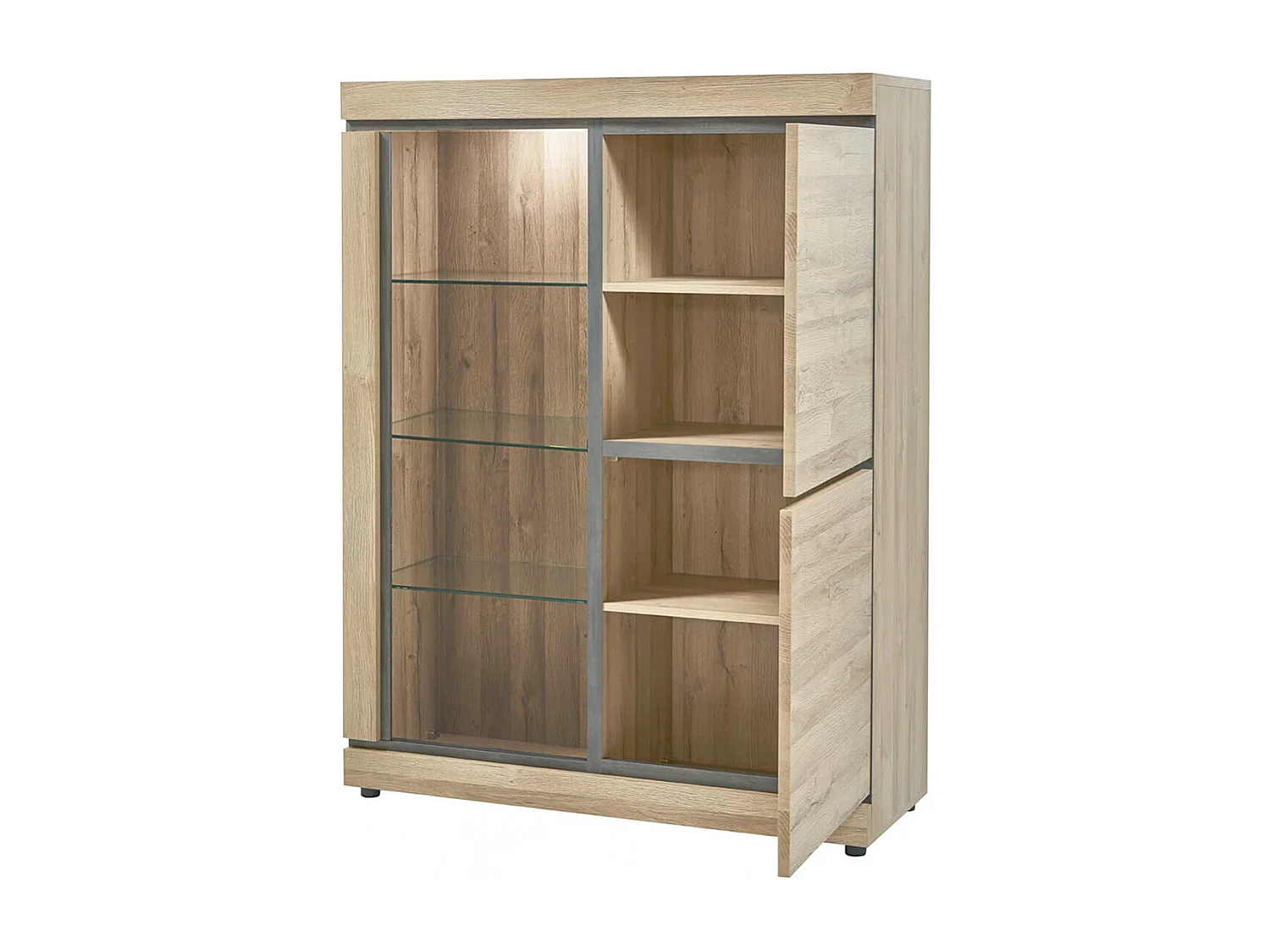 MASSIRE - Vitrine 2 Portes et 1 Porte Vitrée