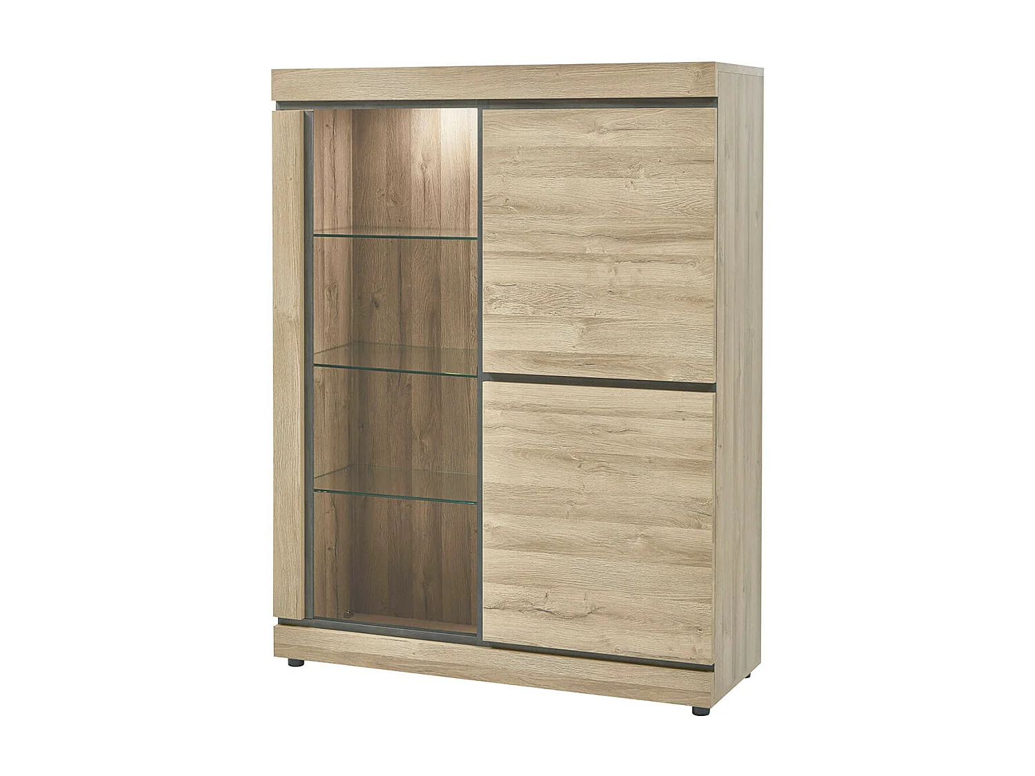 MASSIRE - Vitrine 2 Portes et 1 Porte Vitrée