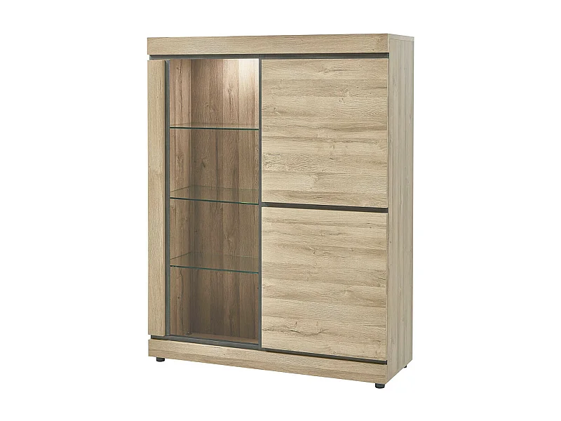 MASSIRE - Vitrine 2 Portes et 1 Porte Vitrée