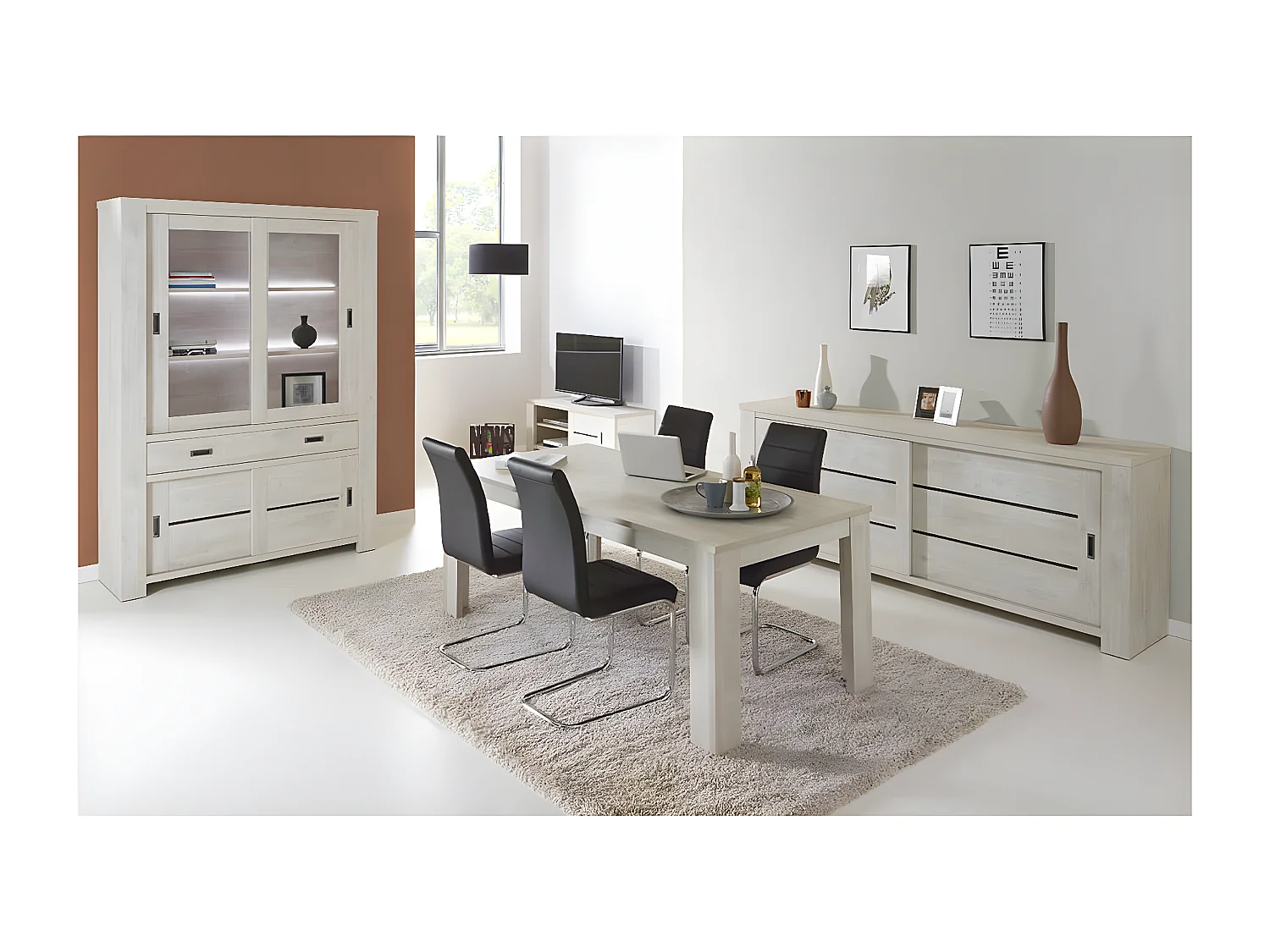 WILFRIED - Vitrine 4 Portes 1 Tiroir