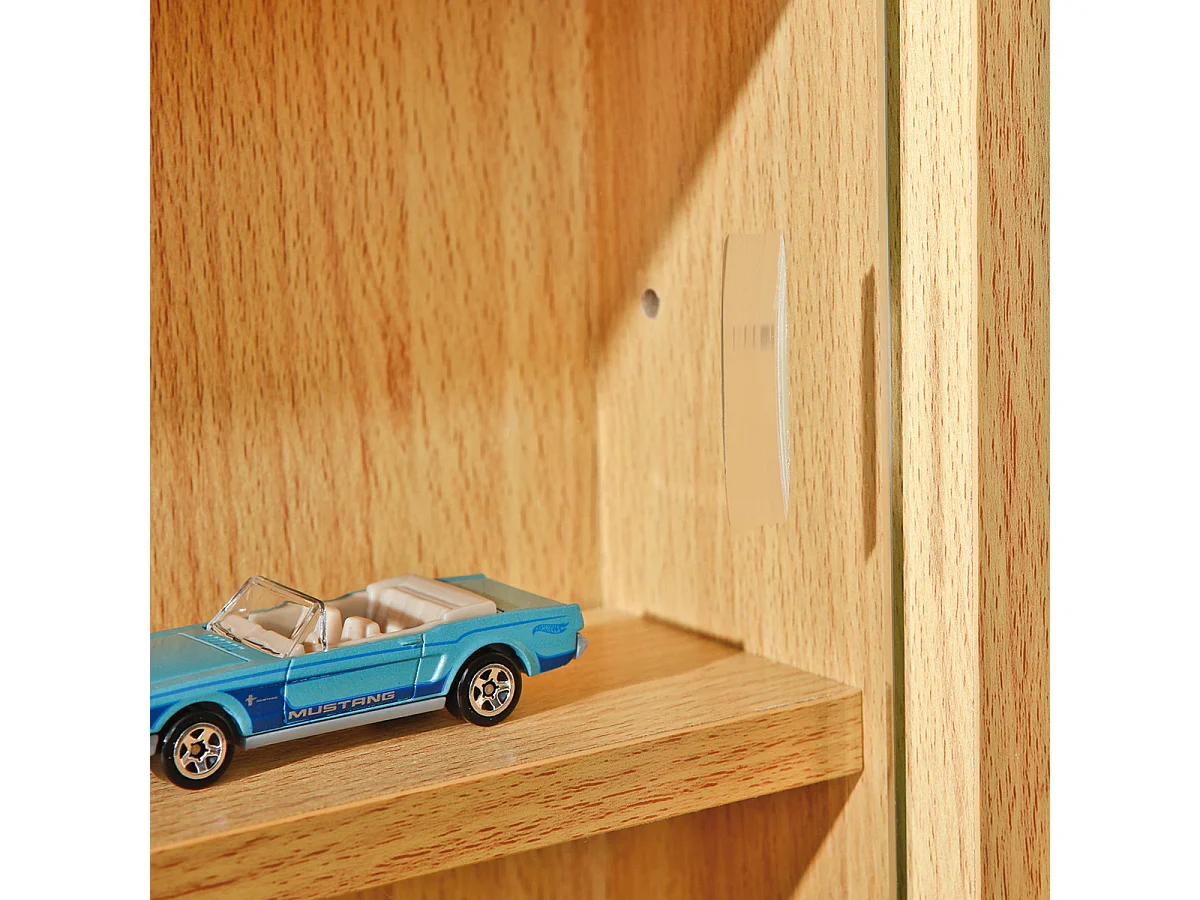 COLLECT - Vitrine Murale 5 Compartiments Aspect Hêtre