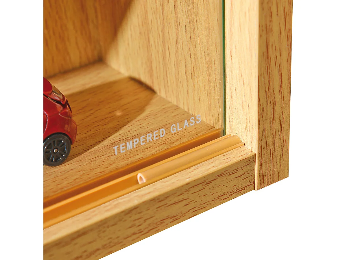 COLLECT - Vitrine Murale 5 Compartiments Aspect Hêtre