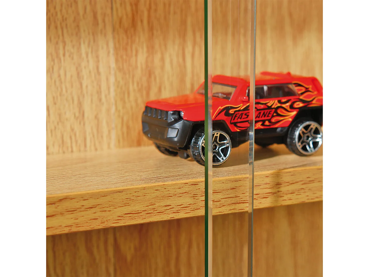 COLLECT - Vitrine Murale 5 Compartiments Aspect Hêtre