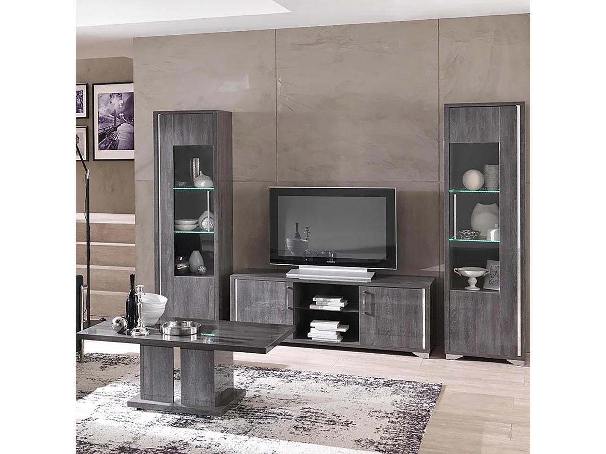 DAISY - Vitrine 1 Porte Gauche avec Eclairage Led