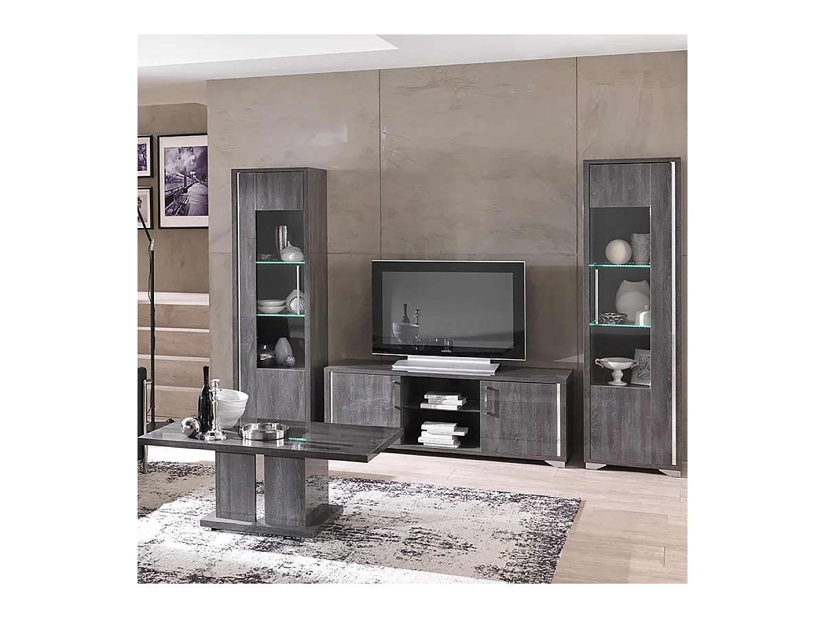 DAISY - Vitrine 1 Porte Gauche avec Eclairage Led