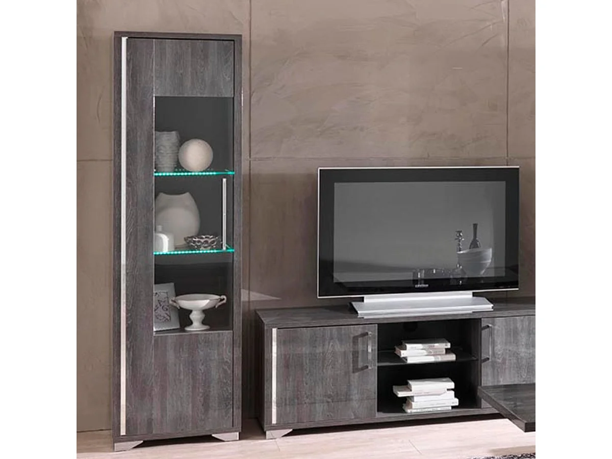 DAISY - Vitrine 1 Porte Gauche avec Eclairage Led