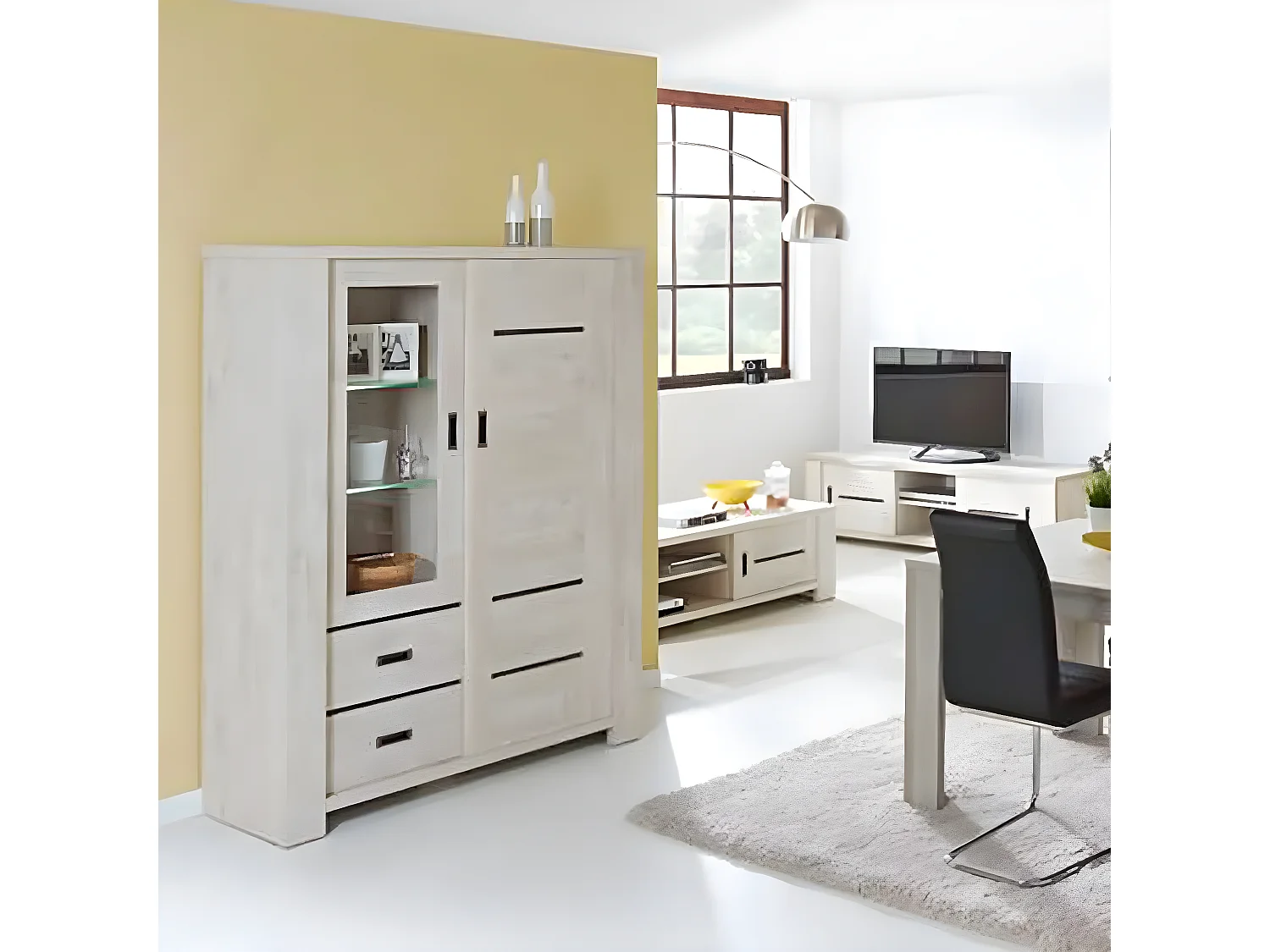 WILFRIED - Vitrine 2 Portes 2 Tiroirs