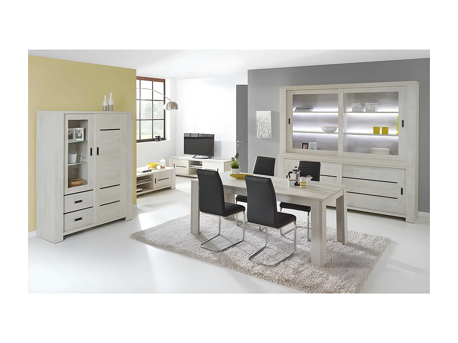 WILFRIED - Vitrine 2 Portes 2 Tiroirs