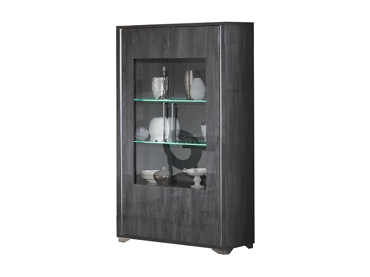 DAISY - Vitrine 2 Portes avec Eclairage Led